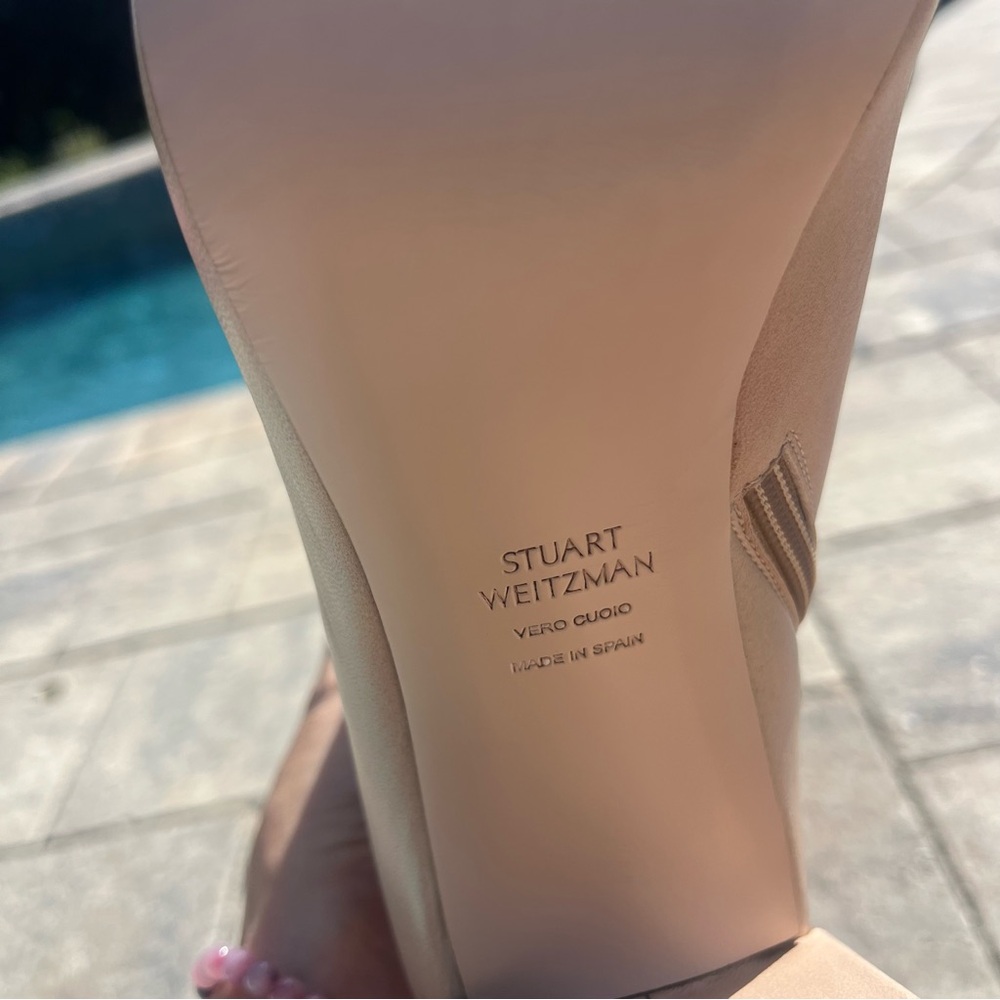 Stuart Weitzman Nude Heeled Boots size 10 - Picture 13 of 16